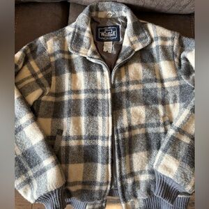 Woolrich Gray and Cream Checkered Jacket